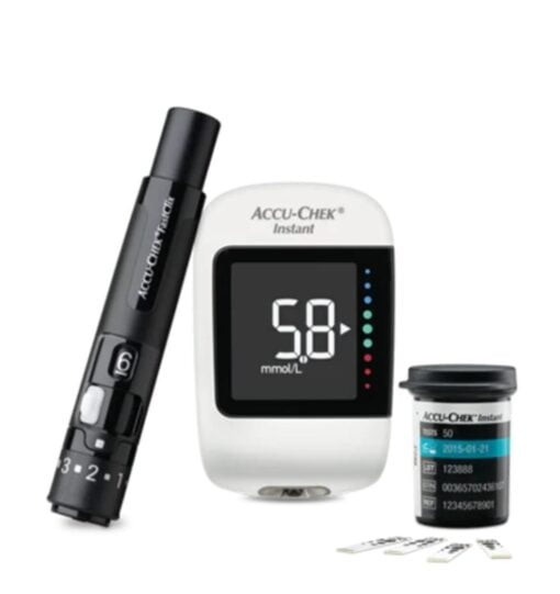 <p>Smart sensor blood glucose meter<br>We don't know when or if this item will be back in stock.<br>Brand Accu-Chek<br>Item Dimensions LxWxH 6.1 x 3.94 x 2.36 inches<br>Model Name Instant S<br>Item Weight 0.21 Kilograms<br>Battery Cell Composition Lithium Ion</p>