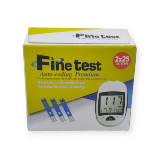 <p>Strips for measuring glucose 50 strips<br>Brand: Fine Test Item type: Blood glucose test strips Quantity: 50 Strips Easy to use Suitable for self-testing Fast and accurate results in 5 seconds Suitable with Fine Test blood glucose meter Side-insert design prevents blood contact for excellent hygiene</p>