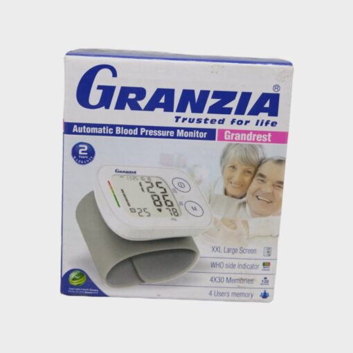 <p>Grandrest blood pressure monitor</p><p>Big Screen -<br>Colored side indicator -<br>Memory of 120 readings -<br>4 user -</p>