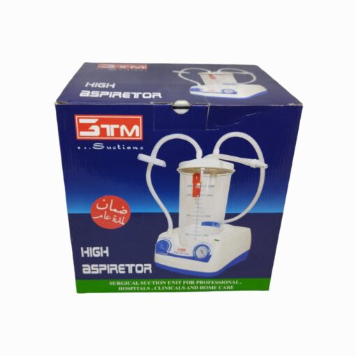 <p>sputum suction<br>Surgical Suction Unit ( 3TM High Aspiretor Suction )</p><p>3TM High Aspiretor Suction Is A Desk - Type Suction Unit Of The Aspiration Of Body Liquids , Oral , Nasal and Tracheal Aspiration In Adults Or Childs .<br>3TM Suction Unit Supplied with 2000 ML Complete Aspiration Jar With Overflow Valve System .<br>Caster , Silicone Tubes , Antibacterial , Hydrophobic Filter And Conical Connector .<br>Main Unit Equipped With Vacuum Indicator ( Bar & Kpa ) And Vacuum Regulator .<br>3TM High Aspiretor Version is Proposed in 3 Nice Colors</p>