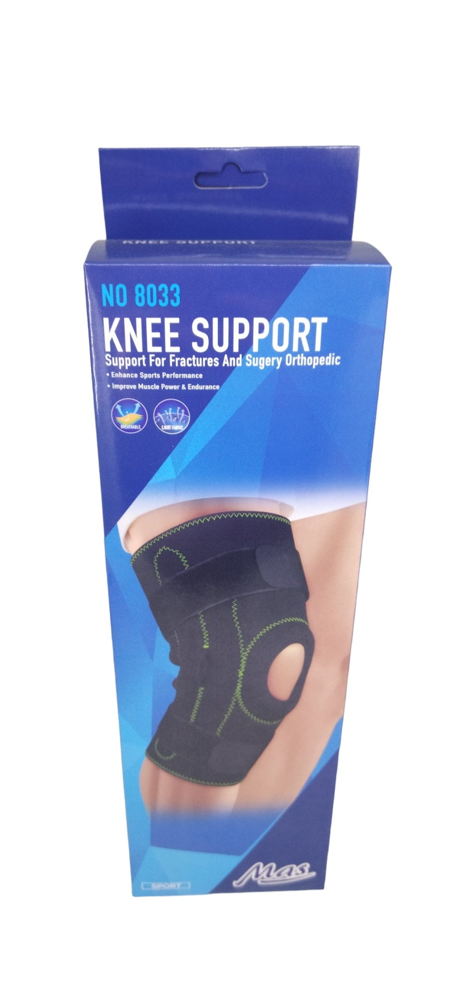 Mas-Knee Support No. 8033 -Support For Orthopedic Fracture And Sugery <p>Knee brace for bone fractures and to enhance athletic performance and muscle endurance</p> Mas Knee Support No. 8033  Support For Orthopedic Fracture And Sugery 076 01