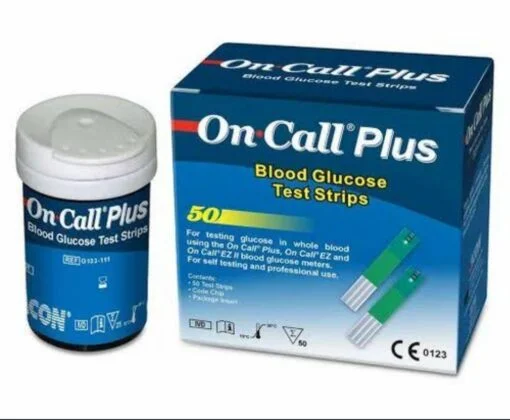 ⁦On Call PLUS Blood Glucose Test Strip 50ps وان كول بلاس شريط اختبار جلوكوز الدم 50 شريط⁩ - الصورة ⁦2⁩