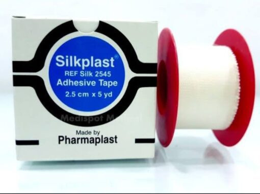 <p>Wound plaster 5 meters long, 2.5 cm wide</p><p>Brand: Silk plast Item type: Adhesive tape Size: 2.5 cm Easy to use Lightweight design Hypoallergenic</p>