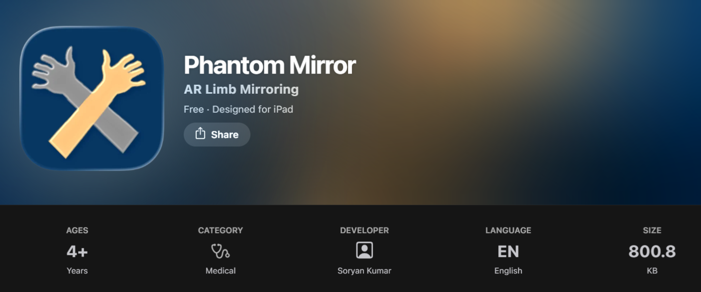 The image is a screenshot of an App Store page for an application called "Phantom Mirror"